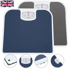 Bathroom Scales Weighing Scale Body Accurate Mechanical Dial Grey/ Blue 130kg UK