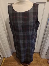 Ladies Laura Ashley Size 20 Grey Check Lined Sleeveless Dress