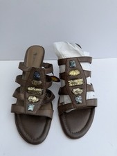 Caprice Brown Leather Peep Toe