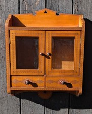 Antique Folk Art Wall Cabinet