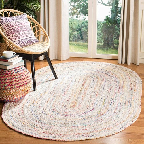 Multicolor cotton chindi oval - multicolor,