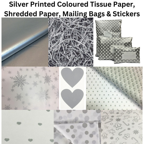 Silver tissue paper metallic - tissue,