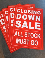 CLOSING DOWN SALE POSTERS -