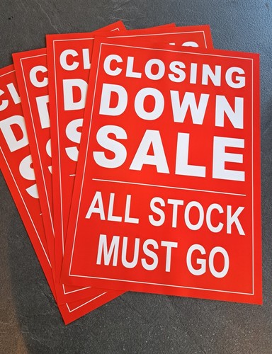 Closing down sale posters - closing,