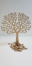 MDF Family Wishing Tree Freestanding Kit with 20 Wooden Craft Tree Heart Blanks