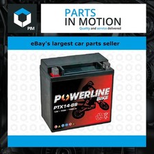 PTX14-BS Powerline AGM Motorcycle Battery 12V 14Ah Replaces YTX14-BS