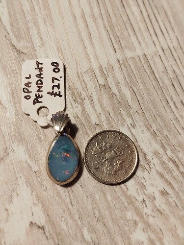 Fire opal silver pendant 925 - fire,