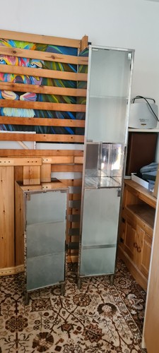 Two bathroom cabinet silver - bathroom,