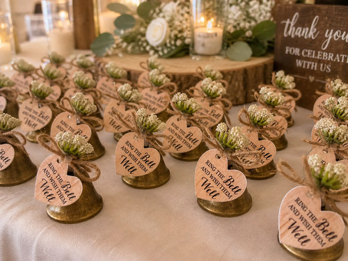 Rustic wedding bell favors - 12,
