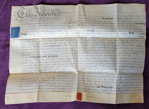 1822 vellum indenture south - 1822,