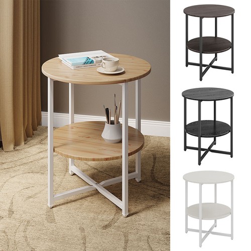 Round tier side table - 2-tier,