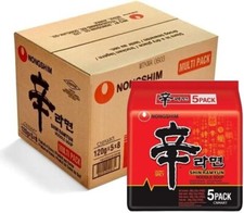 Nong Shim SHIN Ramyun Noodles Nongshim Spicy Ramen 120g (40 Packs)