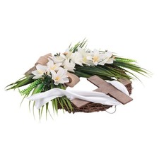 Easter Wreath with Garland, Easter Wreath Decor for Front Door , Artificial4848