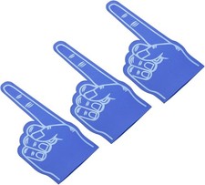 3x Giant Blue Foam Finger