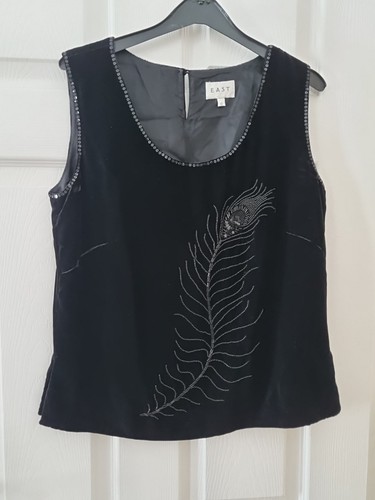 East velvet top - velvet, black