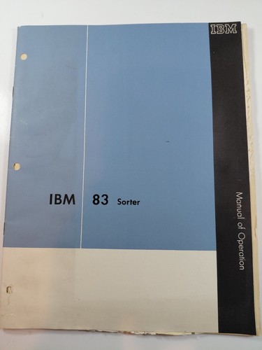 Ibm sorter manual of - ibm,