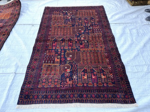 Blue afghan baluchi pictorial - afghan,