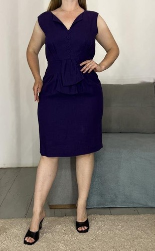 Women hobbs dress - purple, linen