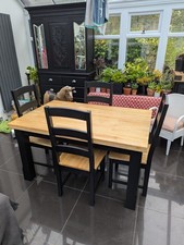 Solid Wood  Table And 4 Chairs black