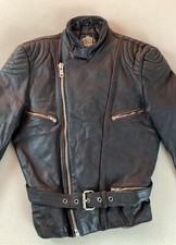 Vintage Leather Biker Jacket Motorcycle Jacket Black EU Size 54 40”