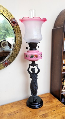 Victorian figural oil - victorian,