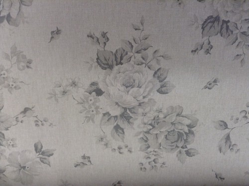 Faded roses french linen grey - faded,