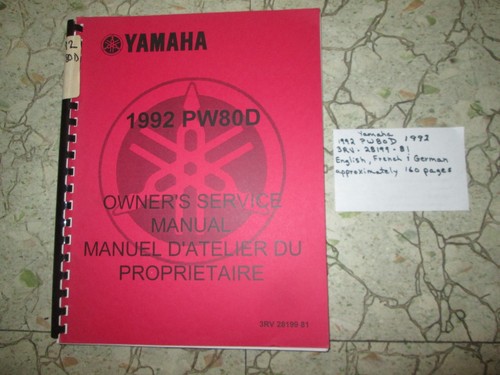Yamaha 1992 pw80d owner s - ,