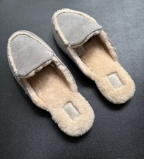 UGG Australia Lane Sheepskin Trim Slip On Loafer Grey Suede UK 7.5