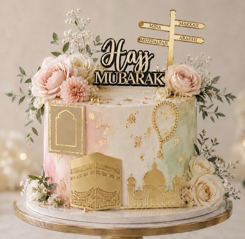 Hajj cake toppers kaaba - kaaba, gold