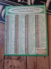 Vintage Charles Letts & Co Household Wants Indicator Board Hygena Daily Wants