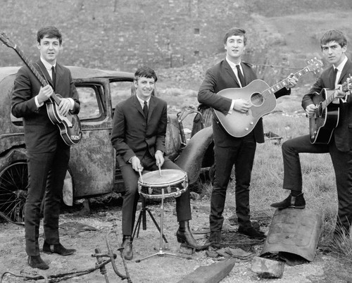 The beatles band black and - band,