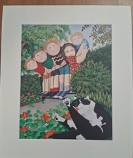 Beryl Cook mounted print - Watching Ruby