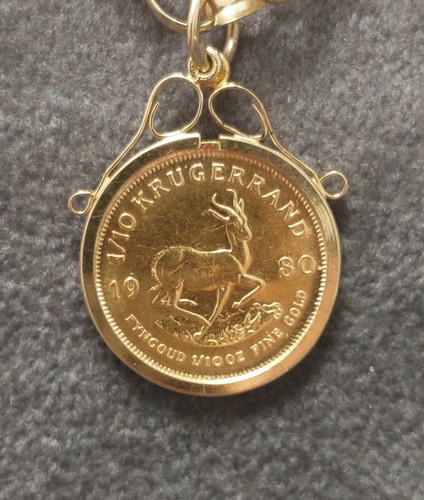 1980 10th krugerrand coin - 1/10th, oz