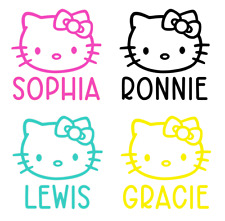 PERSONALISED Hello Kitty Vinyl Name Sticker Decal Label Lunchbox Water Bottle