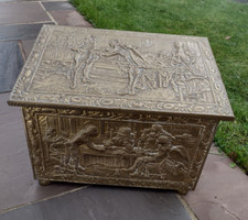 Brass coal log box kindling - log,