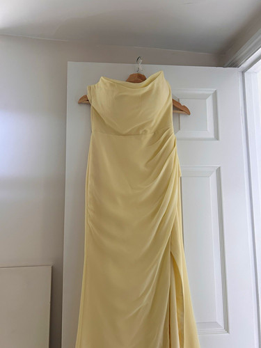 Azazie lemon yellow - yellow, chiffon