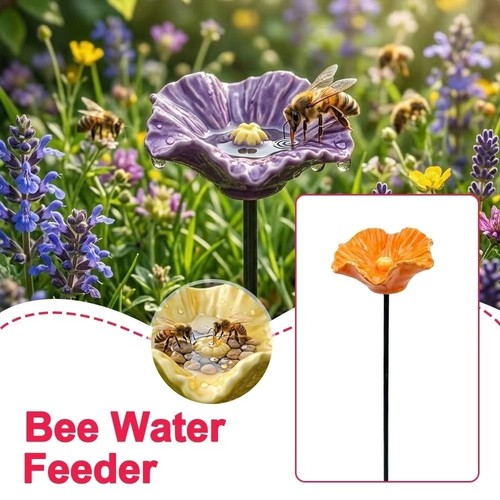 Colourful resin bee watering - colourful,
