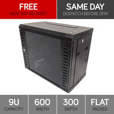 9U Server Rack Network Cabinet 19 inch 600 x 300mm Black