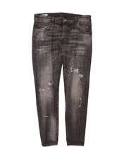 ZARA Mens Distressed Slim Jeans EU 46 XL W36 L30 Grey Cotton DV39