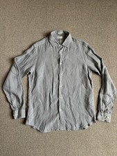 Hartford 100% Linen Alternative Classics Grey Shirt Size Large Slim Fit