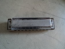 RARE SMALL (10cm LONG) M. Hohner Marine Band Harmonica E Key A440 German 10 HOLE