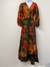 Orange Silk Maxi Dress Hippie