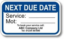 100 x Service & MOT Reminder