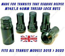 Black Wheel Locking Nuts For Ford transit Custom 2013 > 2022 44mm Long M14x1.5
