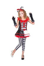 Girls Halloween Harlequin Girl Costume
