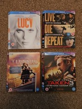 Blu Ray Slipcase Covers Only.  Titanic, Lucy, Edge Of Tomorrow, Taken 3