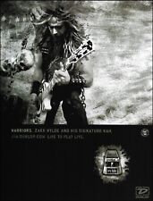 Zakk Wylde Signature Dunlop Cry Baby Wah Pedal advertisement b/w ad print 1a