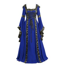 Ladies Halloween Renaissance Medieval Gothic Witch Costume Fancy Dress Cosplay