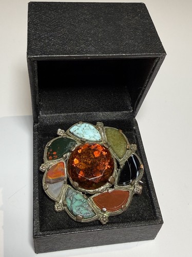 Signed miracle brooch pewter - signed,