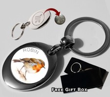 ROBIN Bird Keyring Shopping